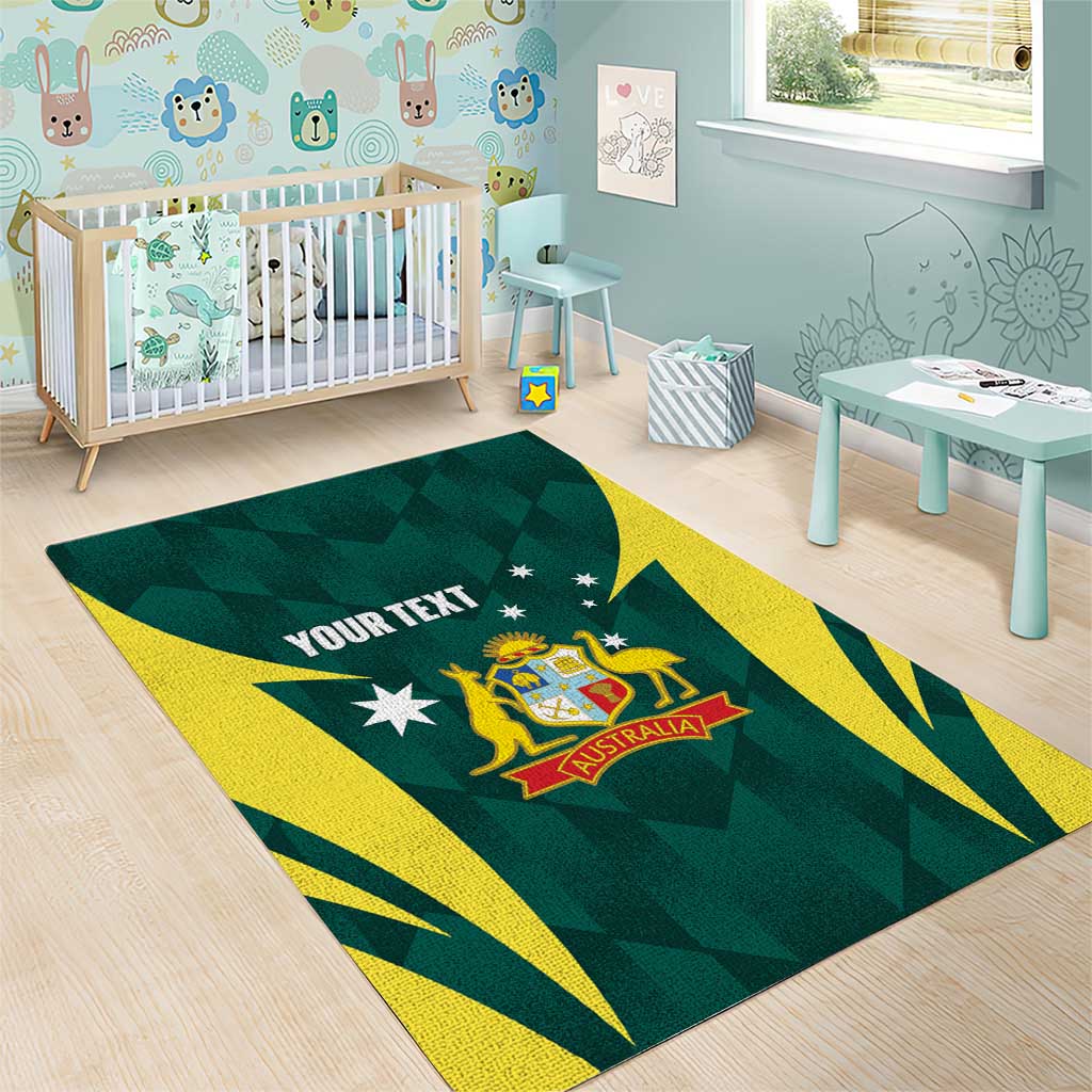 Australia Cricket Custom Area Rug Go Aussie Dynamic Green - Aussie Hoodie