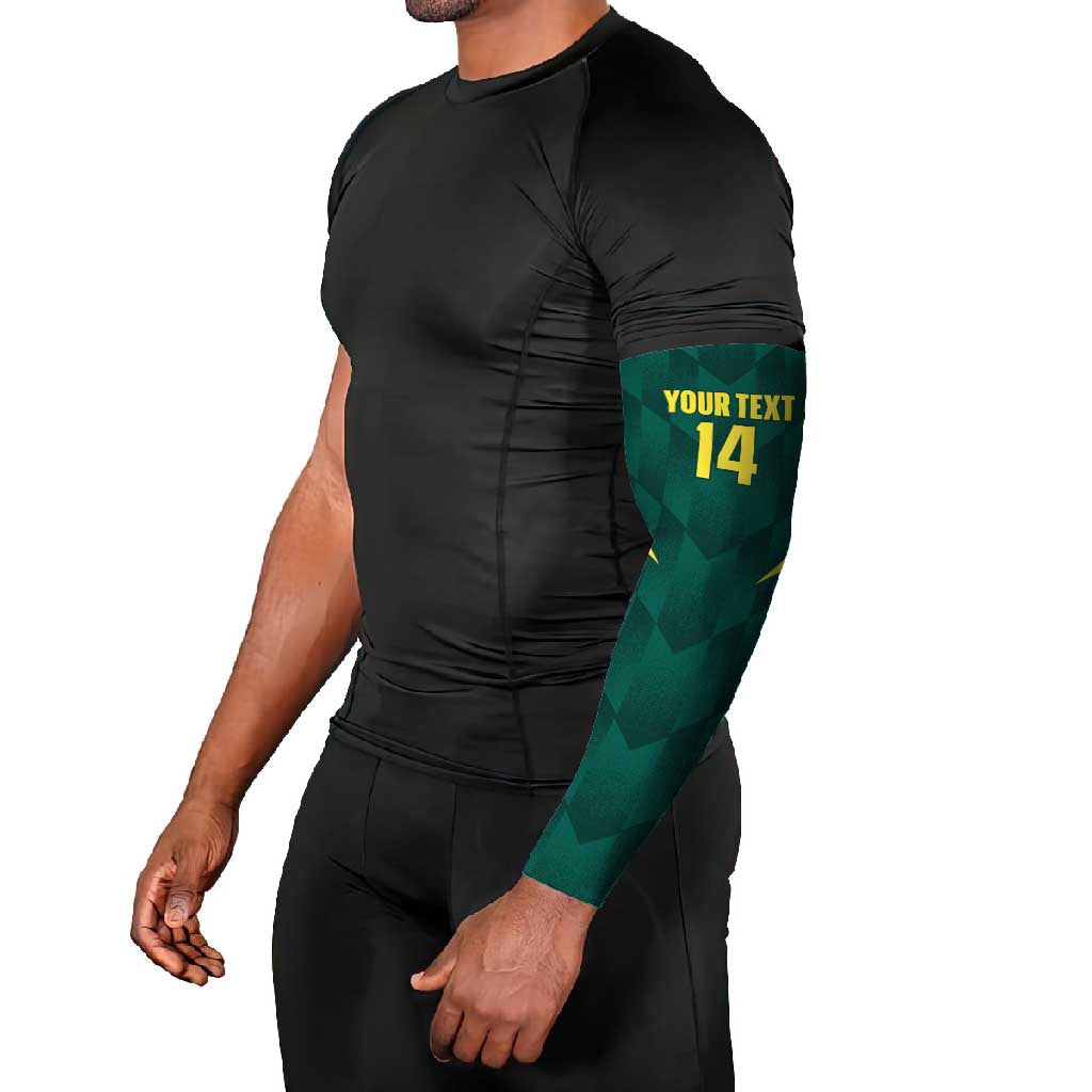 Australia Cricket Custom Arm Sleeves Go Aussie Dynamic Green - Aussie Hoodie