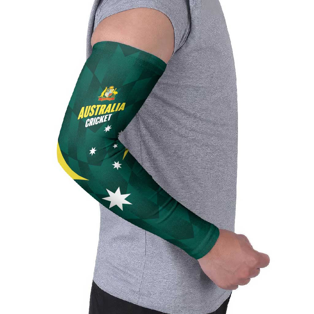 Australia Cricket Custom Arm Sleeves Go Aussie Dynamic Green - Aussie Hoodie