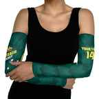 Australia Cricket Custom Arm Sleeves Go Aussie Dynamic Green - Aussie Hoodie