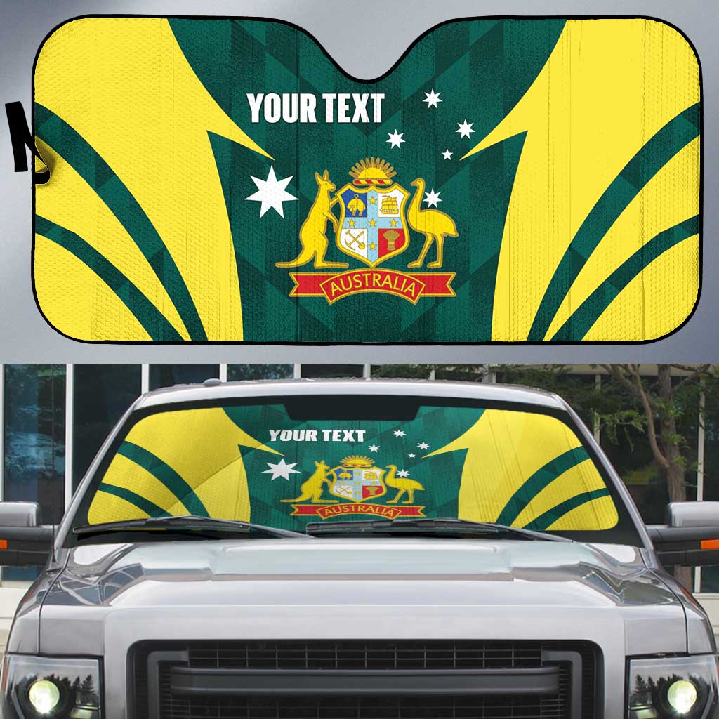 Australia Cricket Custom Auto Sun Shade Go Aussie Dynamic Green - Aussie Hoodie