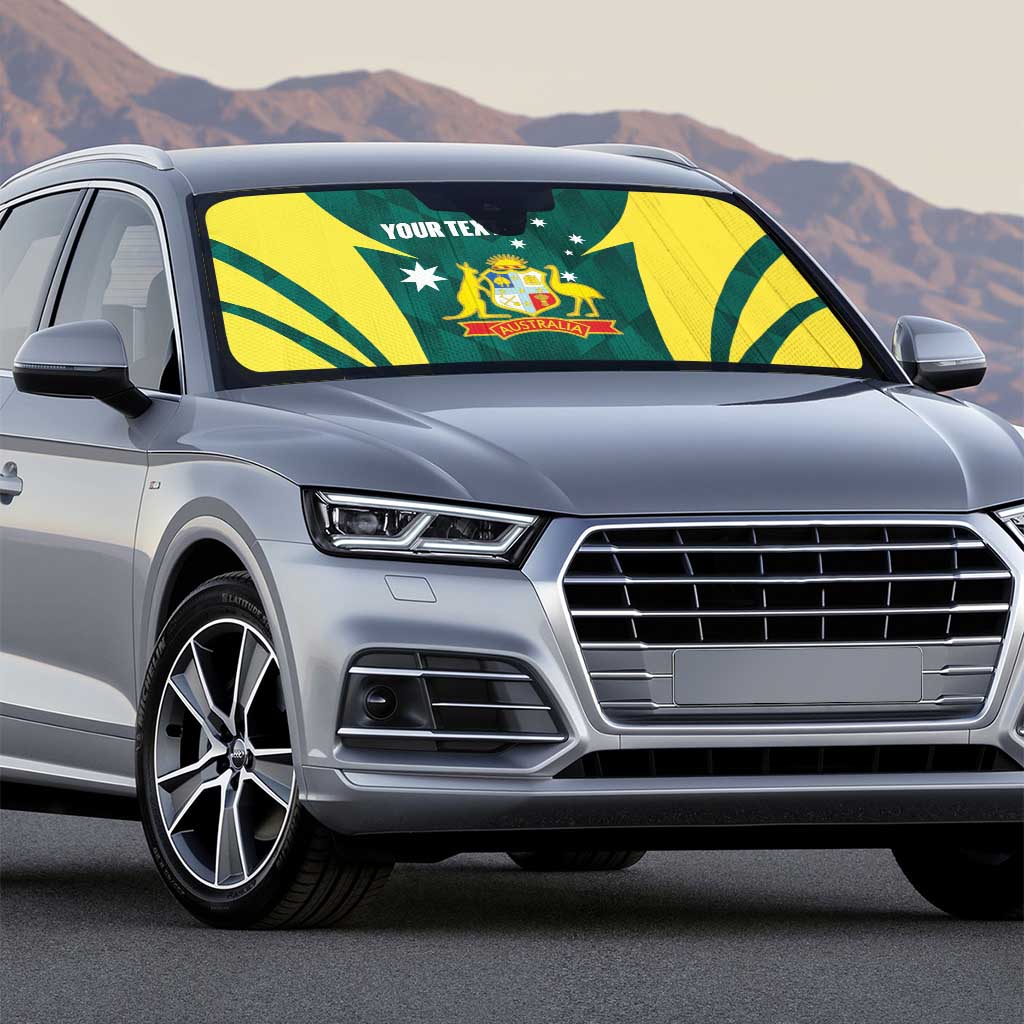 Australia Cricket Custom Auto Sun Shade Go Aussie Dynamic Green - Aussie Hoodie