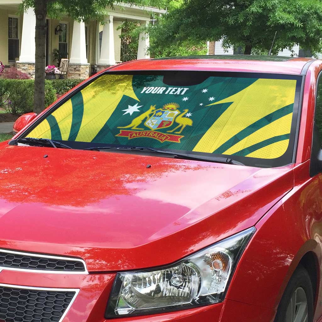 Australia Cricket Custom Auto Sun Shade Go Aussie Dynamic Green - Aussie Hoodie