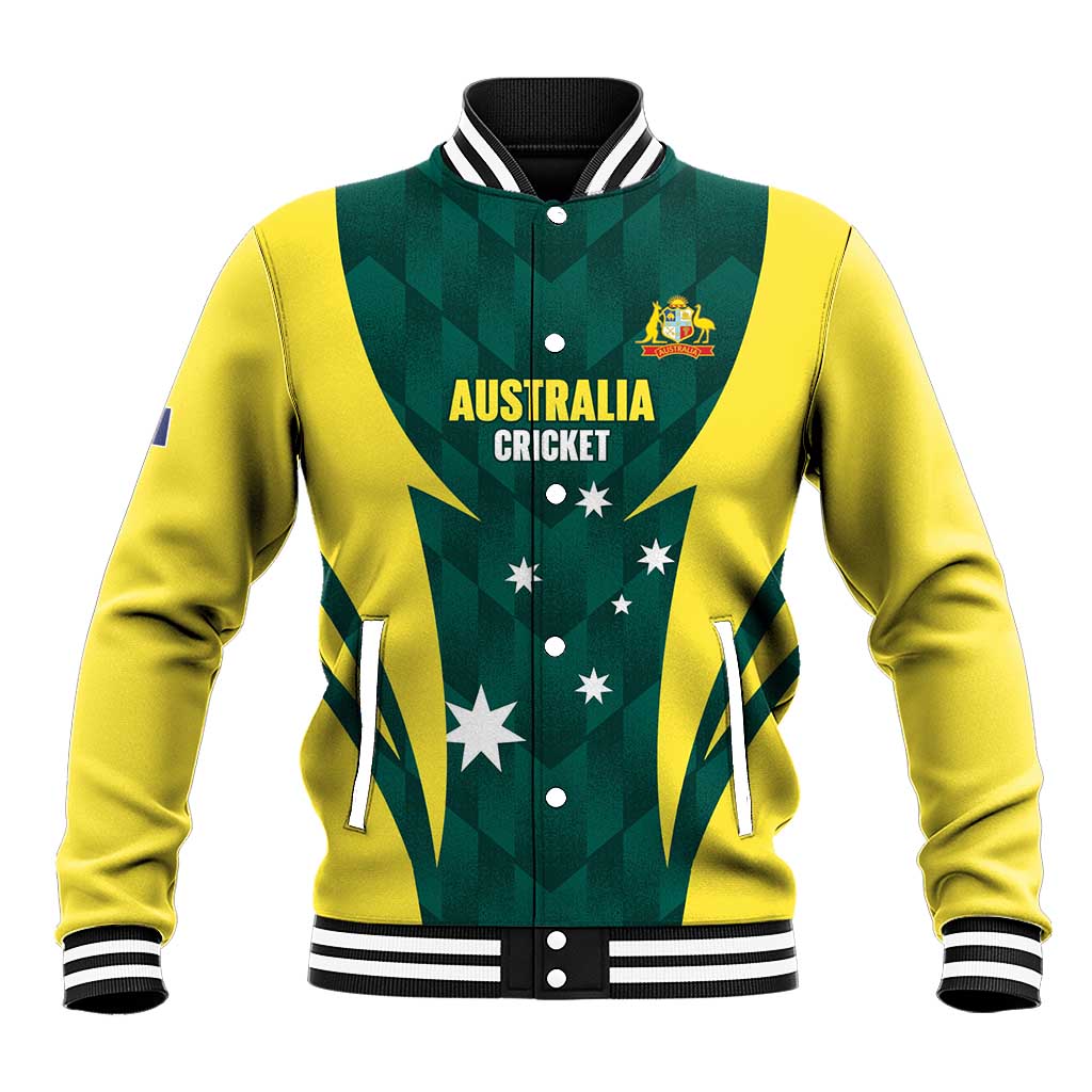Australia Cricket Custom Baseball Jacket Go Aussie Dynamic Green - Aussie Hoodie