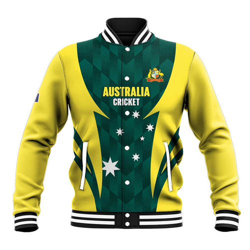 Australia Cricket Custom Baseball Jacket Go Aussie Dynamic Green - Aussie Hoodie