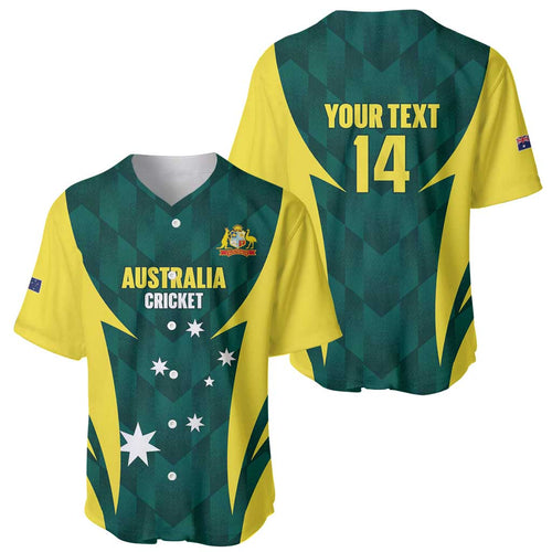Australia Cricket Custom Baseball Jersey Go Aussie Dynamic Green - Aussie Hoodie