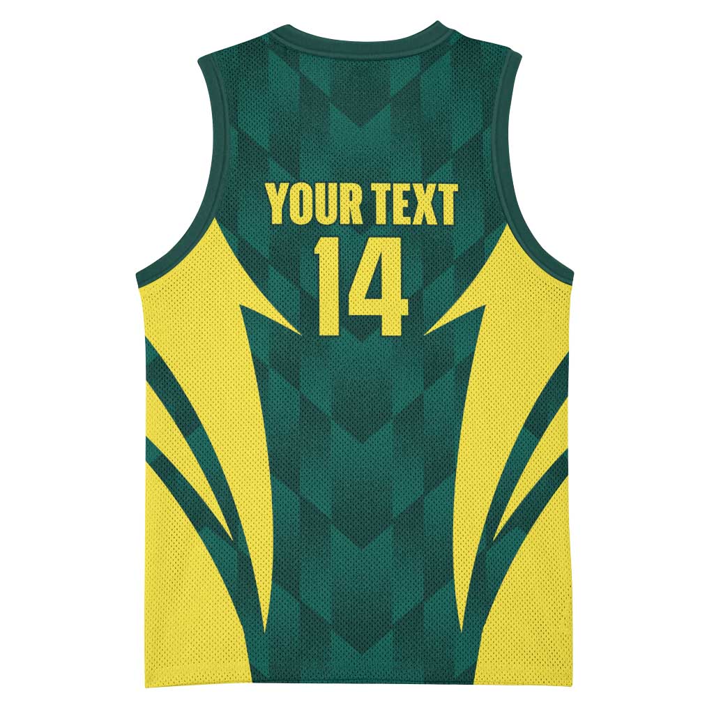 Australia Cricket Custom Basketball Jersey Go Aussie Dynamic Green - Aussie Hoodie