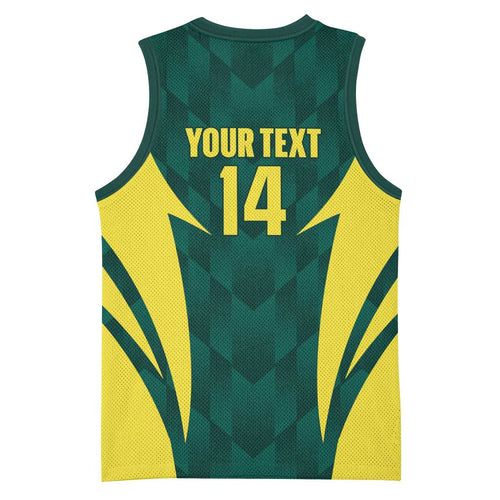 Australia Cricket Custom Basketball Jersey Go Aussie Dynamic Green - Aussie Hoodie