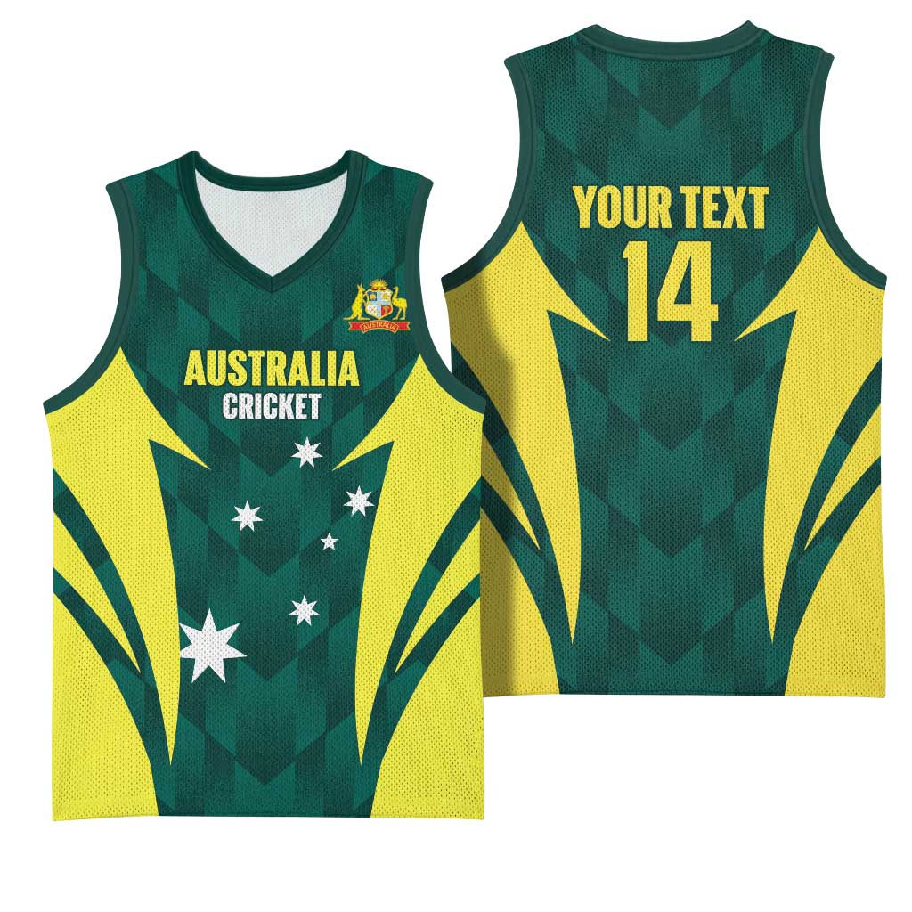Australia Cricket Custom Basketball Jersey Go Aussie Dynamic Green - Aussie Hoodie