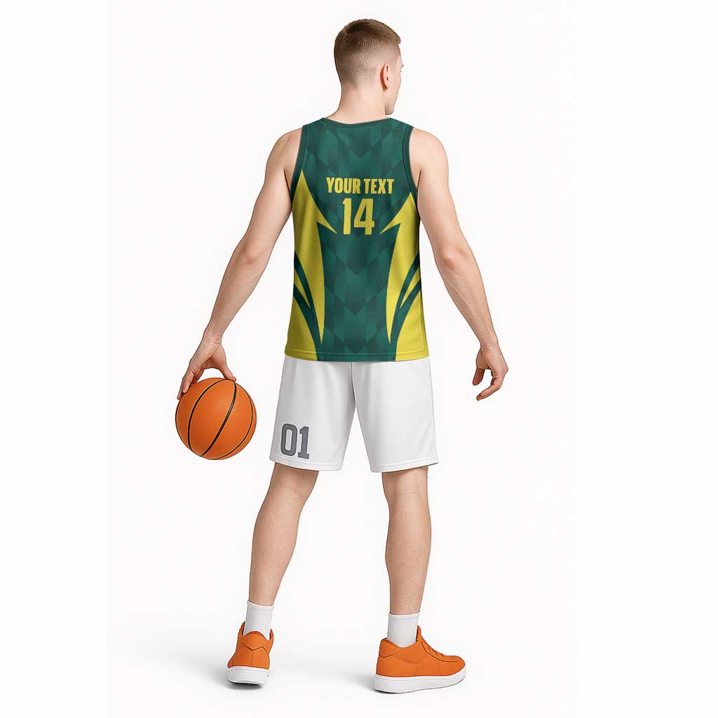 Australia Cricket Custom Basketball Jersey Go Aussie Dynamic Green - Aussie Hoodie