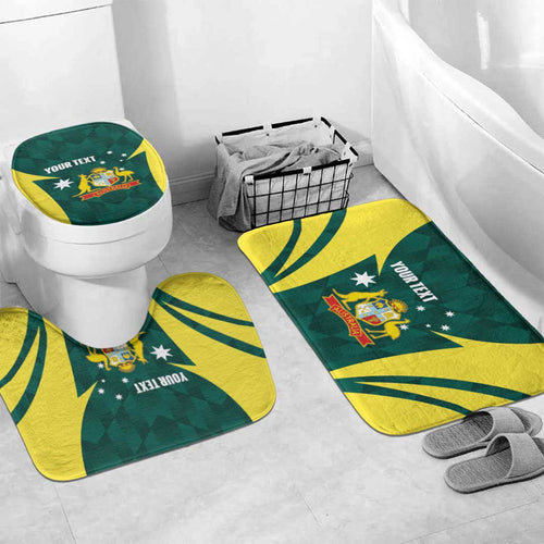 Australia Cricket Custom Bathroom Set Go Aussie Dynamic Green - Aussie Hoodie