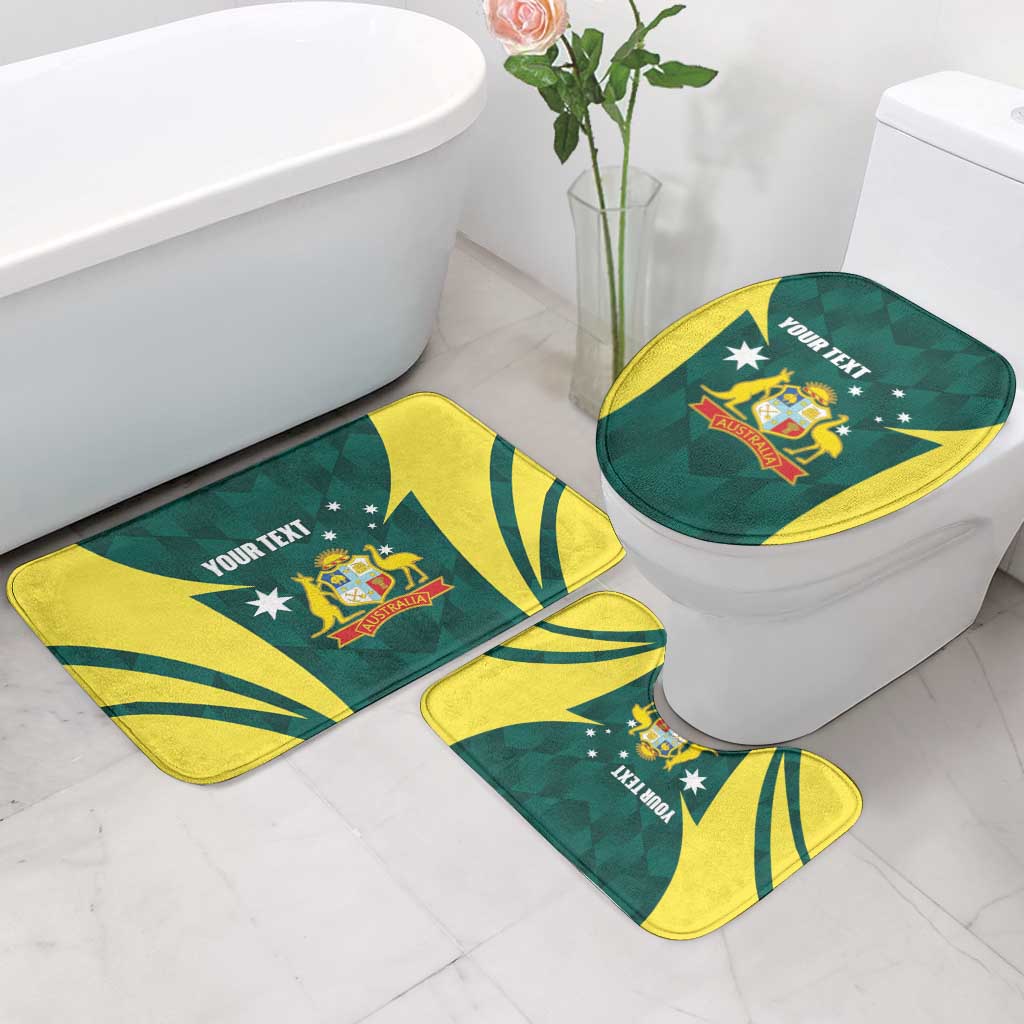 Australia Cricket Custom Bathroom Set Go Aussie Dynamic Green - Aussie Hoodie