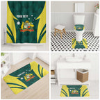 Australia Cricket Custom Bathroom Set Go Aussie Dynamic Green - Aussie Hoodie