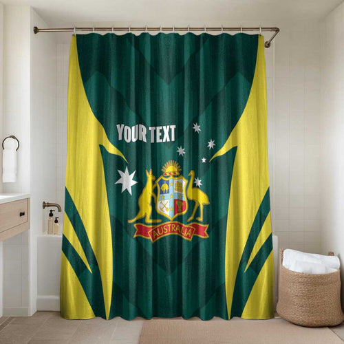 Australia Cricket Custom Bathroom Set Go Aussie Dynamic Green - Aussie Hoodie
