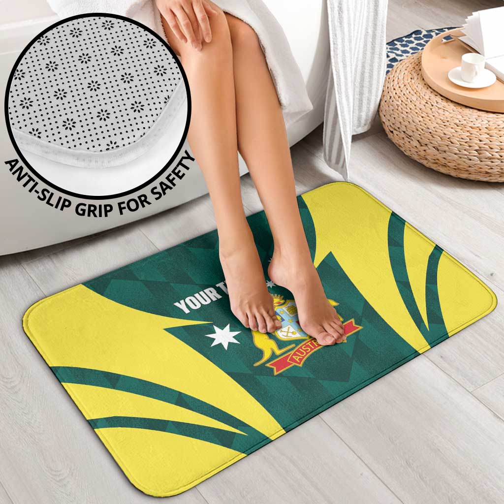 Australia Cricket Custom Bathroom Set Go Aussie Dynamic Green - Aussie Hoodie