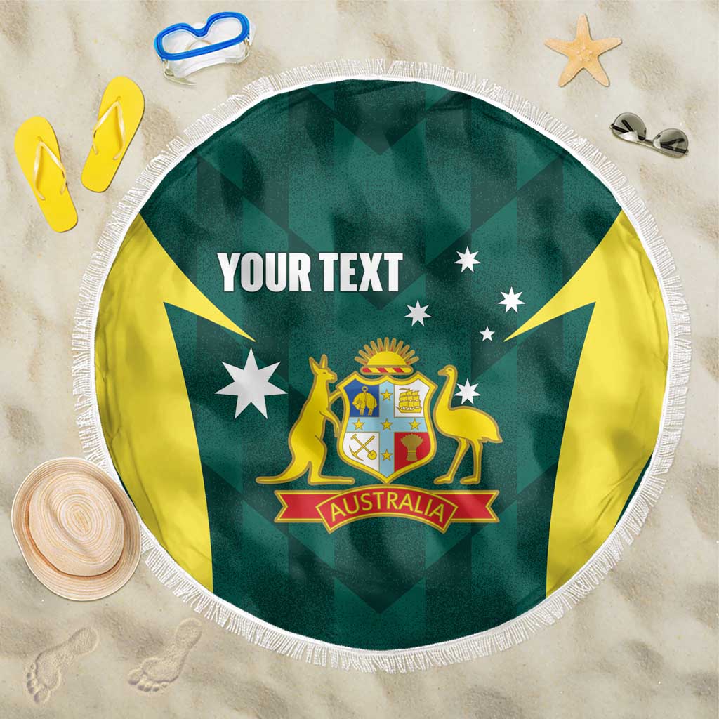 Australia Cricket Custom Beach Blanket Go Aussie Dynamic Green - Aussie Hoodie
