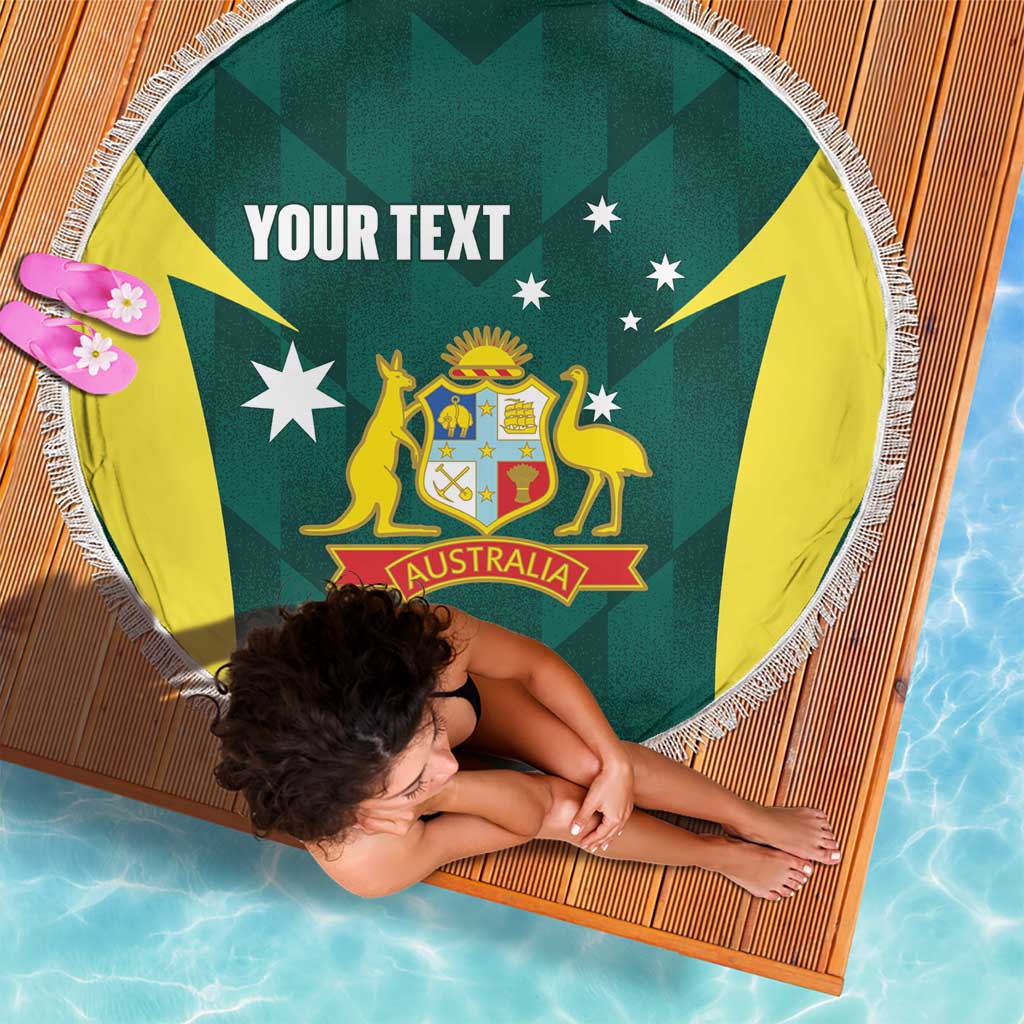 Australia Cricket Custom Beach Blanket Go Aussie Dynamic Green - Aussie Hoodie