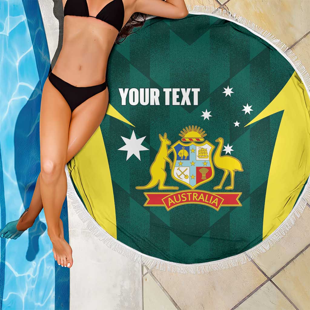 Australia Cricket Custom Beach Blanket Go Aussie Dynamic Green - Aussie Hoodie