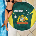 Australia Cricket Custom Beach Blanket Go Aussie Dynamic Green - Aussie Hoodie