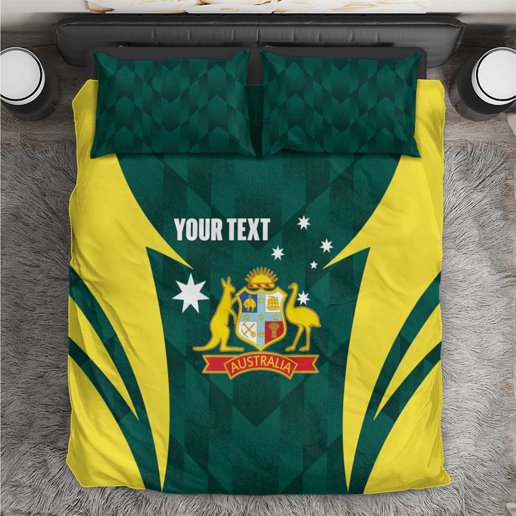 Australia Cricket Custom Bedding Set Go Aussie Dynamic Green - Aussie Hoodie