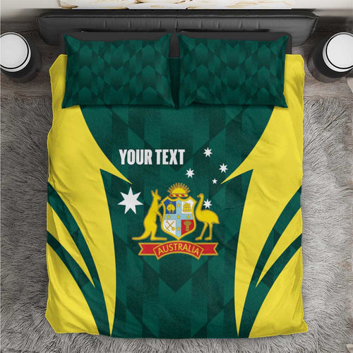 Australia Cricket Custom Bedding Set Go Aussie Dynamic Green - Aussie Hoodie
