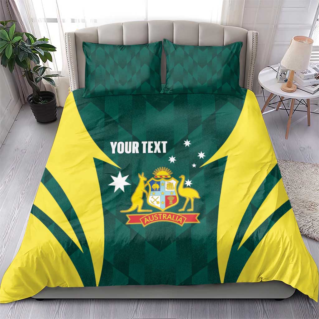 Australia Cricket Custom Bedding Set Go Aussie Dynamic Green - Aussie Hoodie