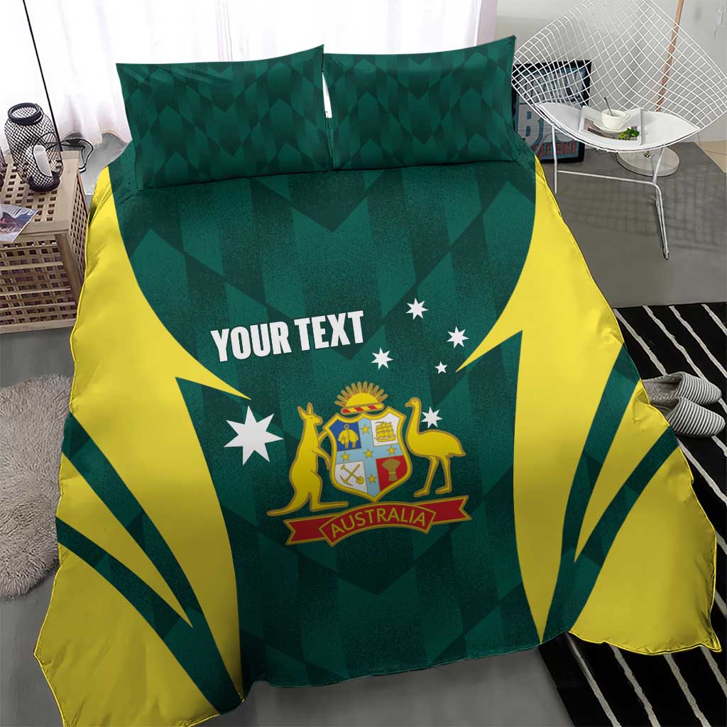 Australia Cricket Custom Bedding Set Go Aussie Dynamic Green - Aussie Hoodie