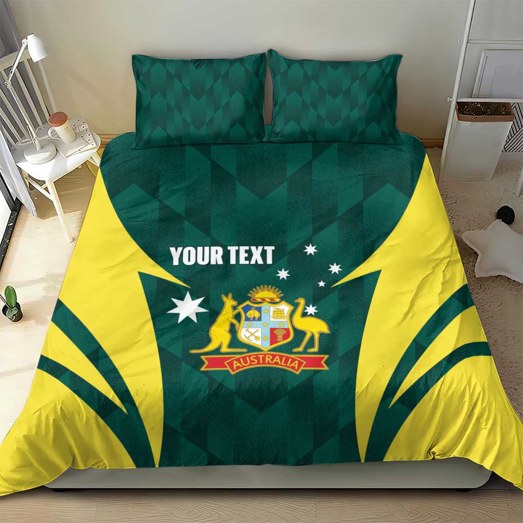 Australia Cricket Custom Bedding Set Go Aussie Dynamic Green - Aussie Hoodie