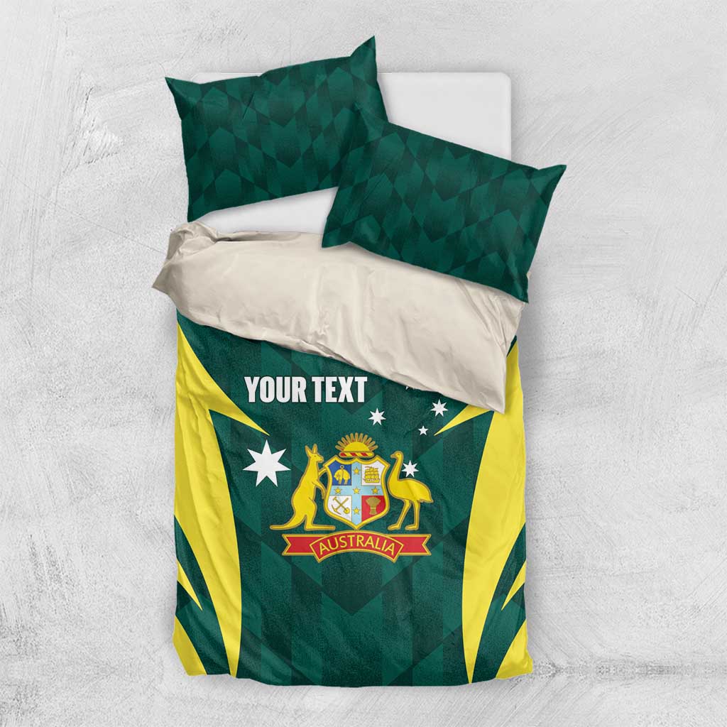 Australia Cricket Custom Bedding Set Go Aussie Dynamic Green - Aussie Hoodie