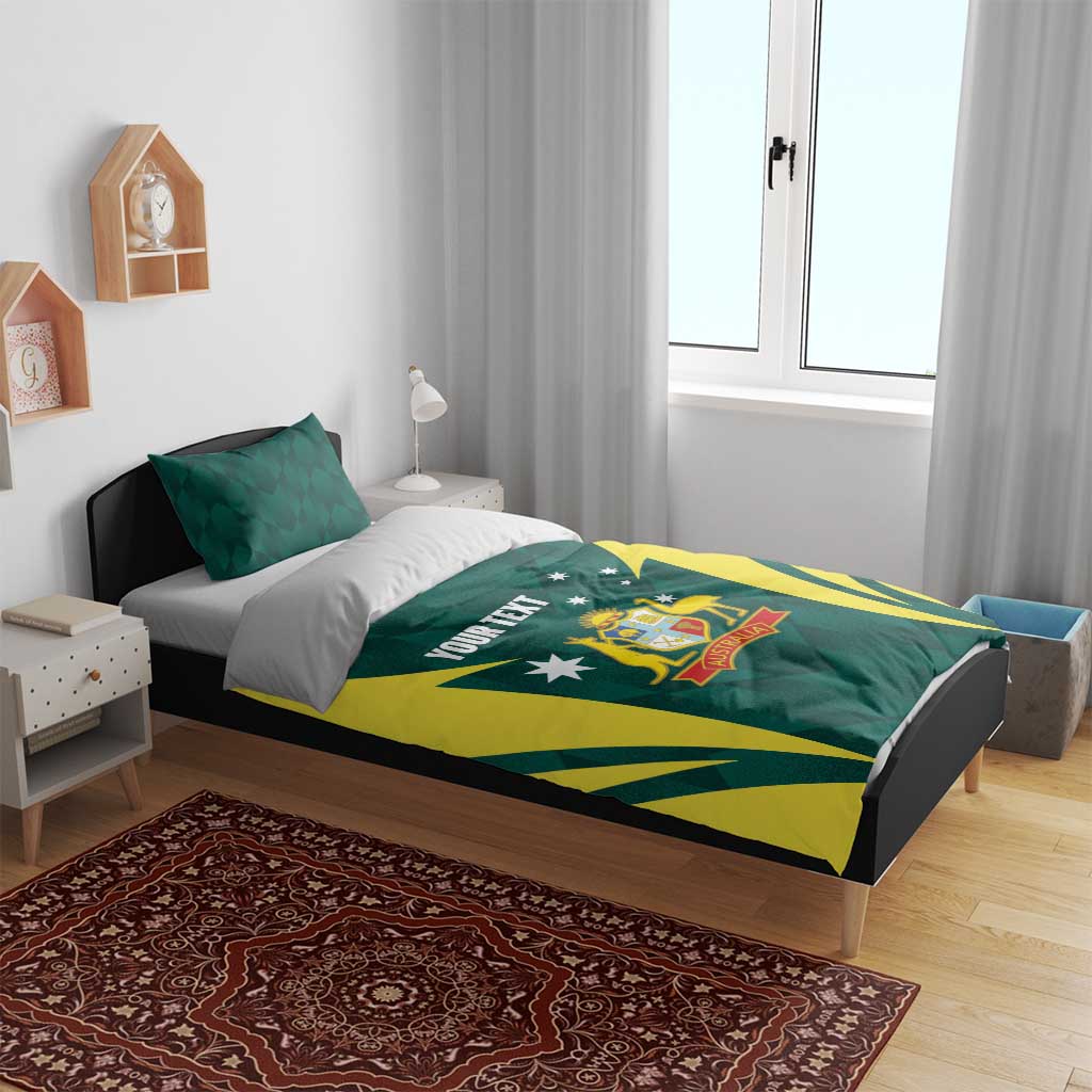 Australia Cricket Custom Bedding Set Go Aussie Dynamic Green - Aussie Hoodie