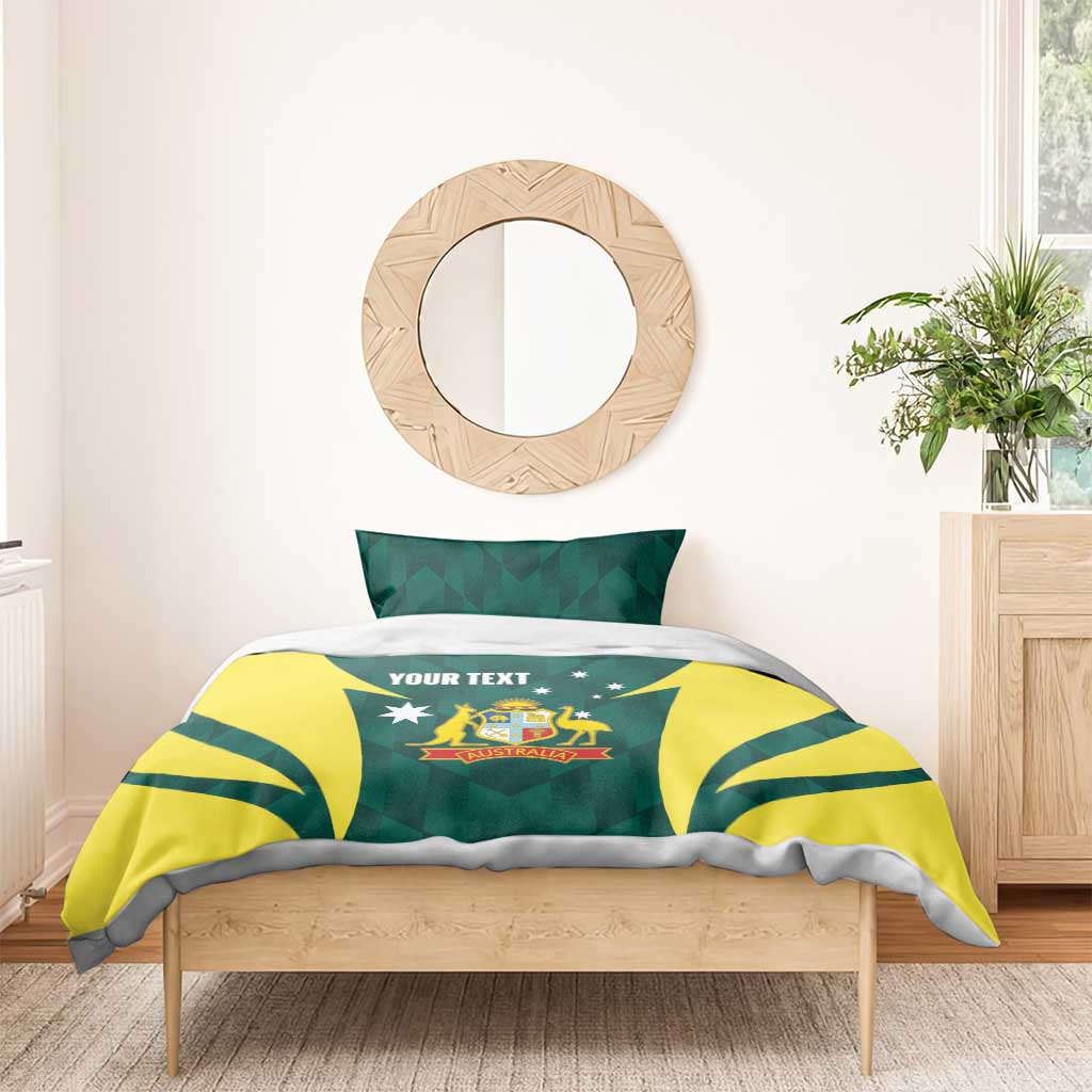 Australia Cricket Custom Bedding Set Go Aussie Dynamic Green - Aussie Hoodie