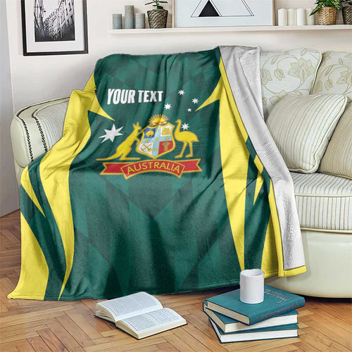 Australia Cricket Custom Blanket Go Aussie Dynamic Green - Aussie Hoodie
