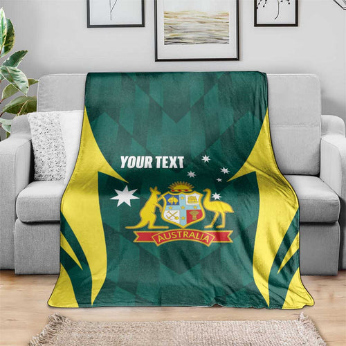 Australia Cricket Custom Blanket Go Aussie Dynamic Green - Aussie Hoodie