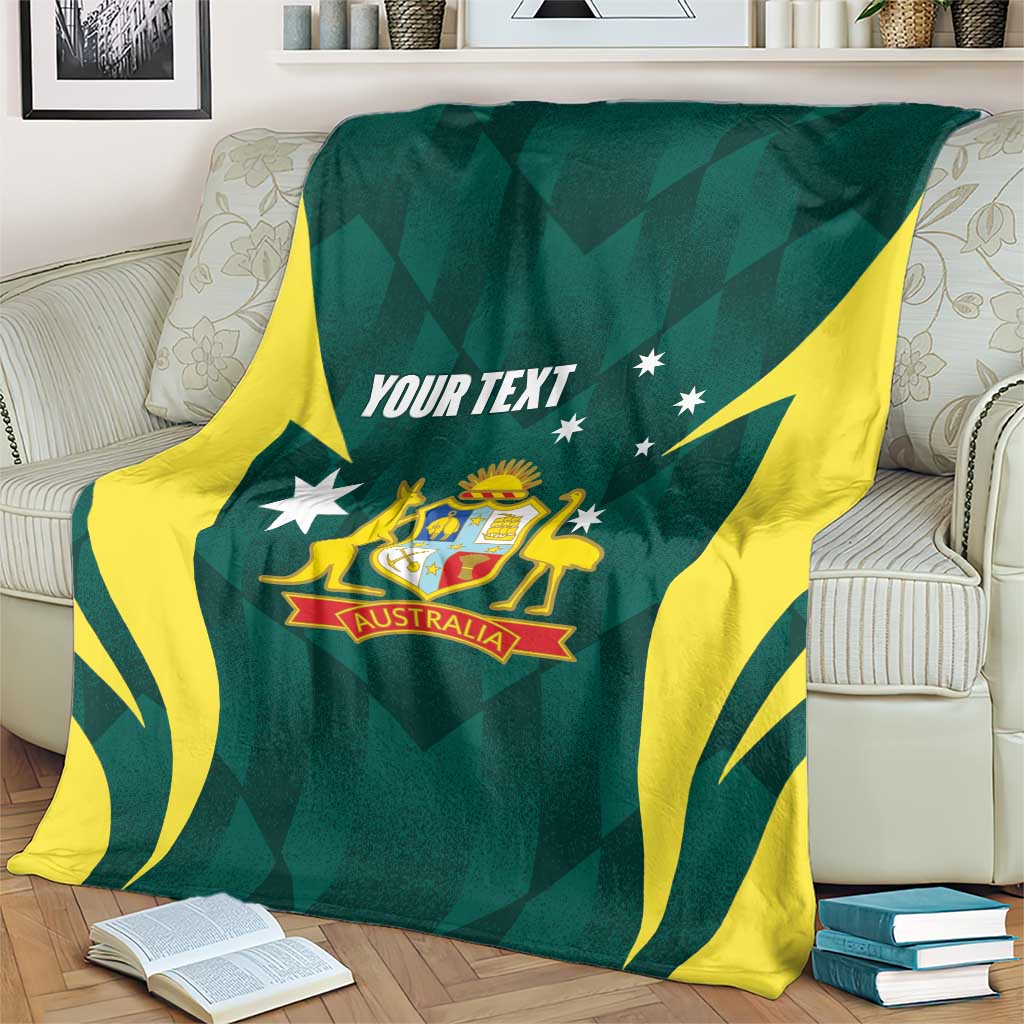 Australia Cricket Custom Blanket Go Aussie Dynamic Green - Aussie Hoodie