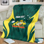 Australia Cricket Custom Blanket Go Aussie Dynamic Green - Aussie Hoodie
