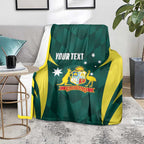 Australia Cricket Custom Blanket Go Aussie Dynamic Green - Aussie Hoodie