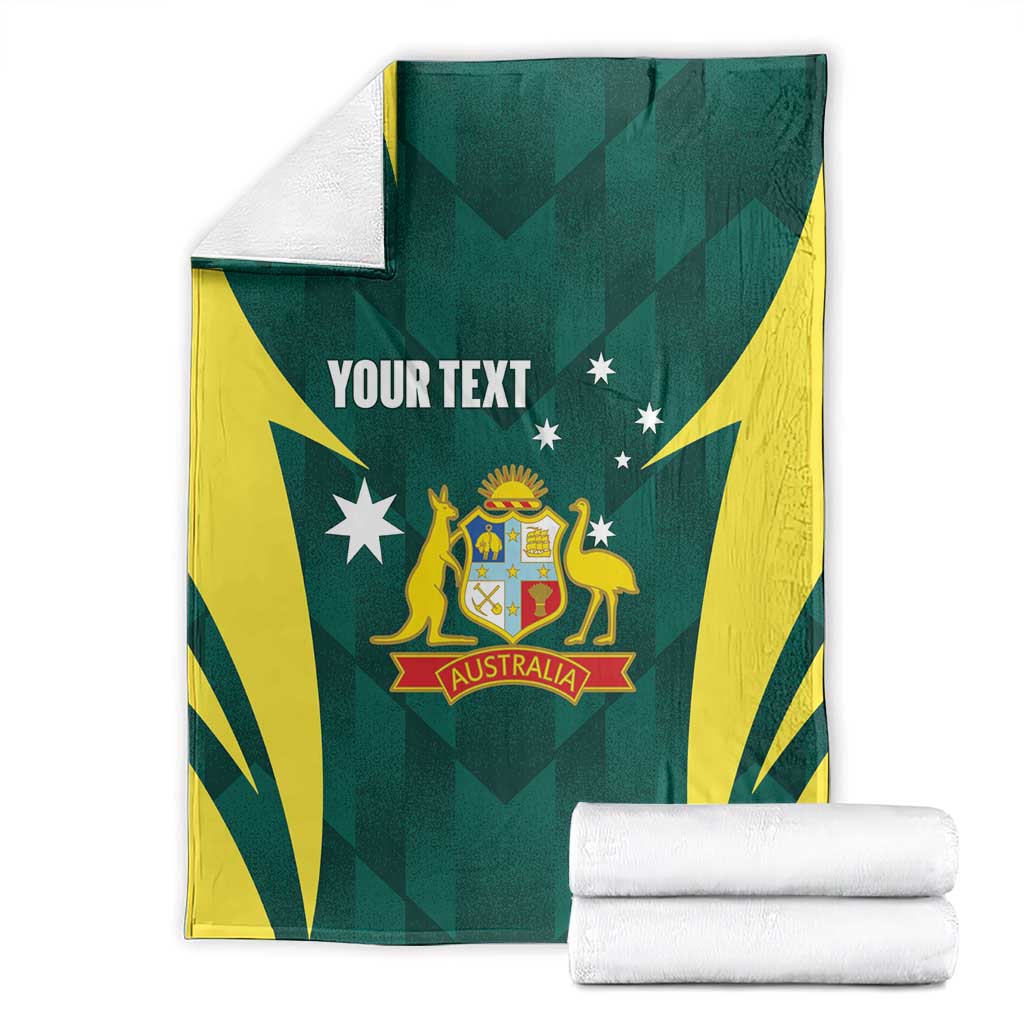 Australia Cricket Custom Blanket Go Aussie Dynamic Green - Aussie Hoodie