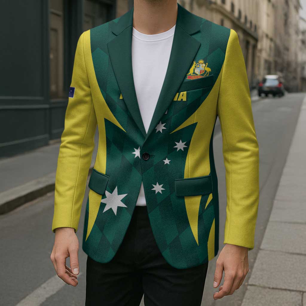 Australia Cricket Custom Blazer Go Aussie Dynamic Green - Aussie Hoodie