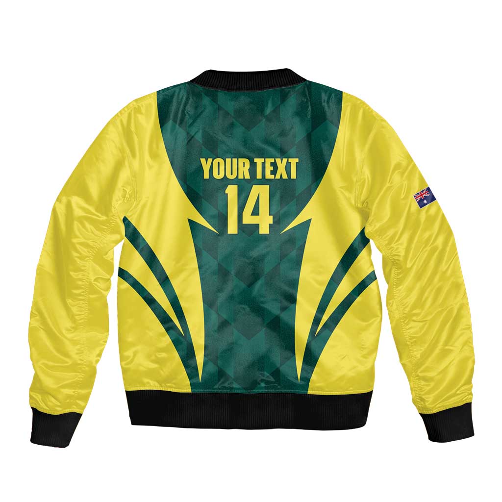 Australia Cricket Custom Bomber Jacket Go Aussie Dynamic Green - Aussie Hoodie