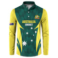 Australia Cricket Custom Button Sweatshirt Go Aussie Dynamic Green - Aussie Hoodie