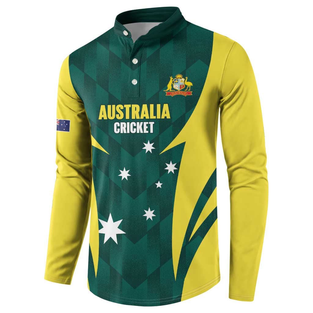 Australia Cricket Custom Button Sweatshirt Go Aussie Dynamic Green - Aussie Hoodie
