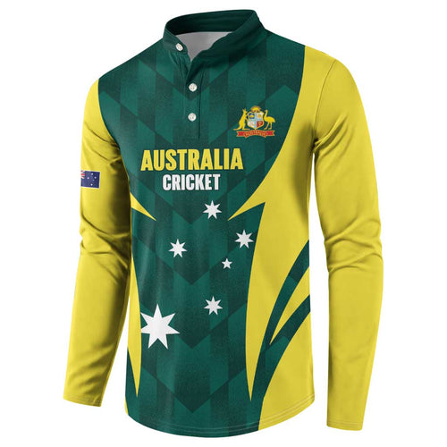 Australia Cricket Custom Button Sweatshirt Go Aussie Dynamic Green - Aussie Hoodie