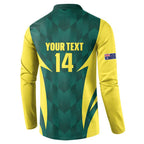 Australia Cricket Custom Button Sweatshirt Go Aussie Dynamic Green - Aussie Hoodie