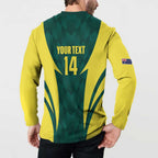 Australia Cricket Custom Button Sweatshirt Go Aussie Dynamic Green - Aussie Hoodie