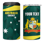 Australia Cricket Custom 4 in 1 Can Cooler Tumbler Go Aussie Dynamic Green - Aussie Hoodie