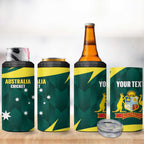 Australia Cricket Custom 4 in 1 Can Cooler Tumbler Go Aussie Dynamic Green - Aussie Hoodie