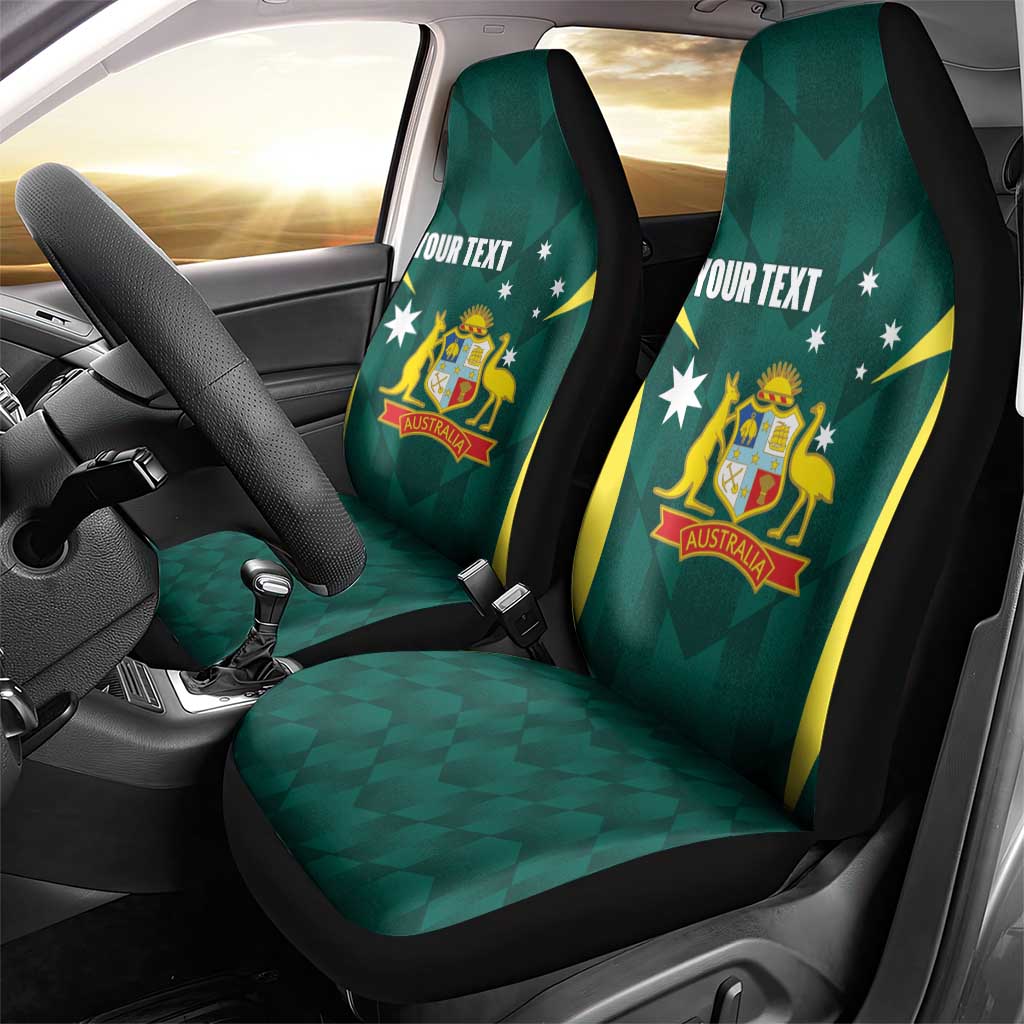 Australia Cricket Custom Car Seat Cover Go Aussie Dynamic Green - Aussie Hoodie