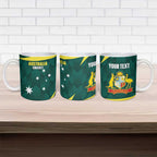 Australia Cricket Custom Ceramic Mug Go Aussie Dynamic Green - Aussie Hoodie