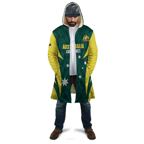 Australia Cricket Custom Cloak Go Aussie Dynamic Green - Aussie Hoodie