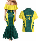 Australia Cricket Custom Couples Matching Mermaid Dress and Hawaiian Shirt Go Aussie Dynamic Green - Aussie Hoodie